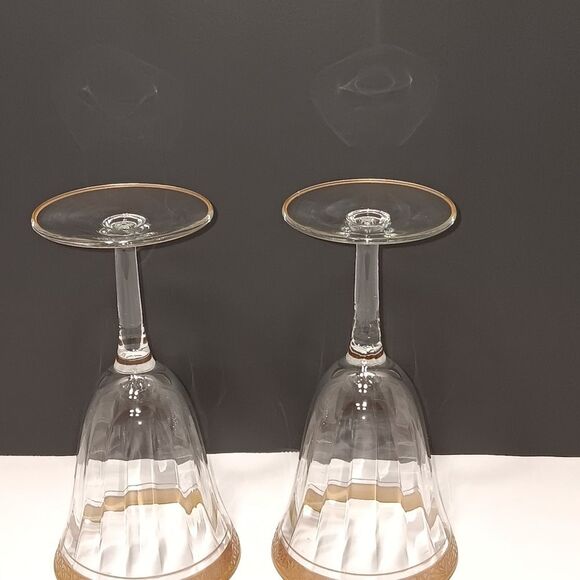 Vintage Tiffin Crystal & Gold Rim Glasses - Picture 3 of 4